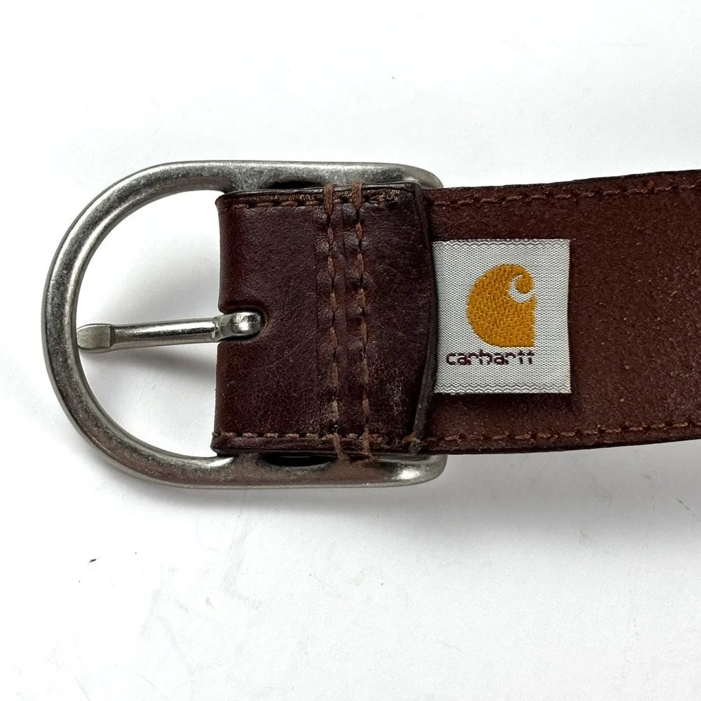 Carhartt‎ Leather Belt Mens 42 Brown Rugged Workwear Harness Buckle Gorpcore